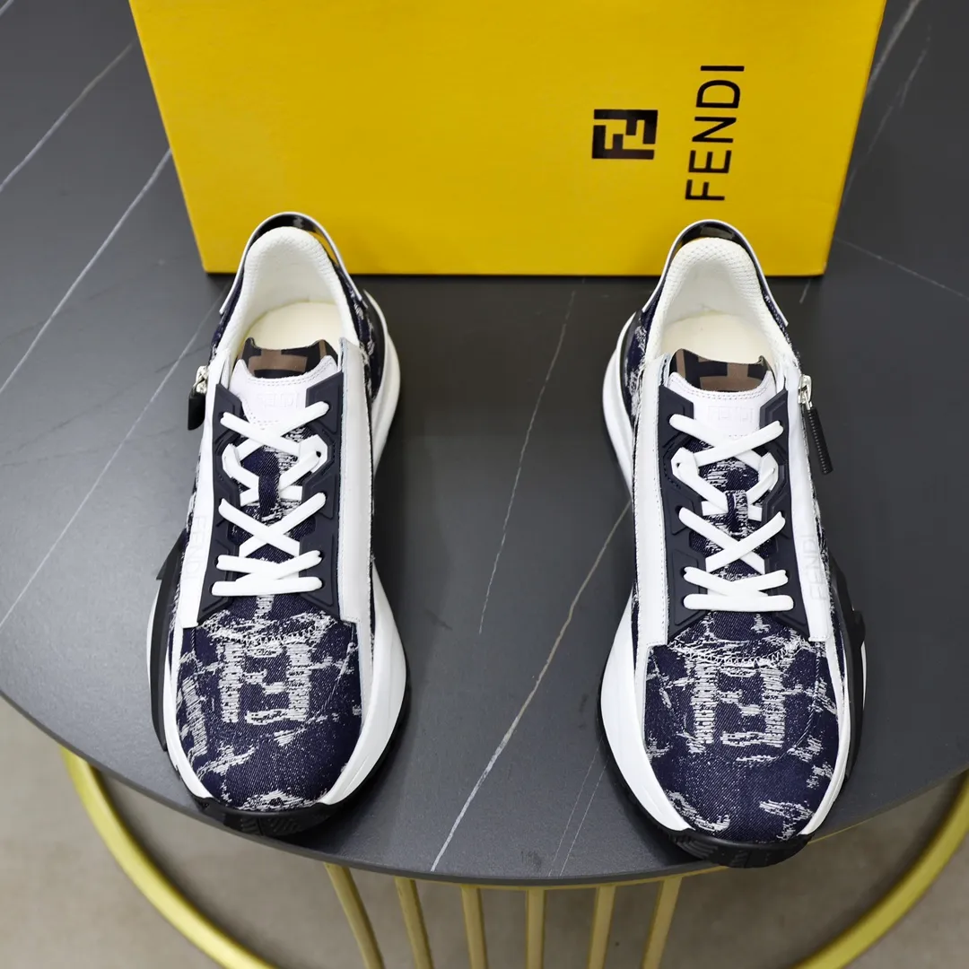 Men's shoes 280🔥 Brand: FENDI Size: 38-44 (45, 46 customized) Grade: Original quality High version Material: Imported cowhide stitching brand cloth ➕ High-quality and comfortable lining Original lightweight non-slip outsole Style category: Travel Fashion casual shoes Versatile trend